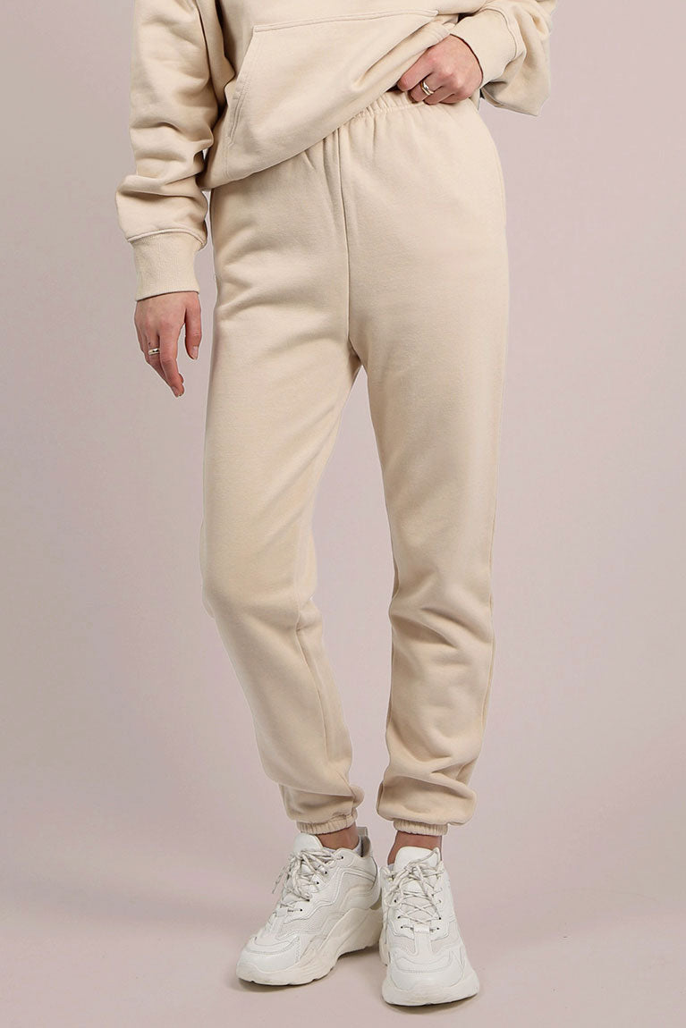 Brunette The Label “Best Friend” High Rise Jogger - French Vanilla